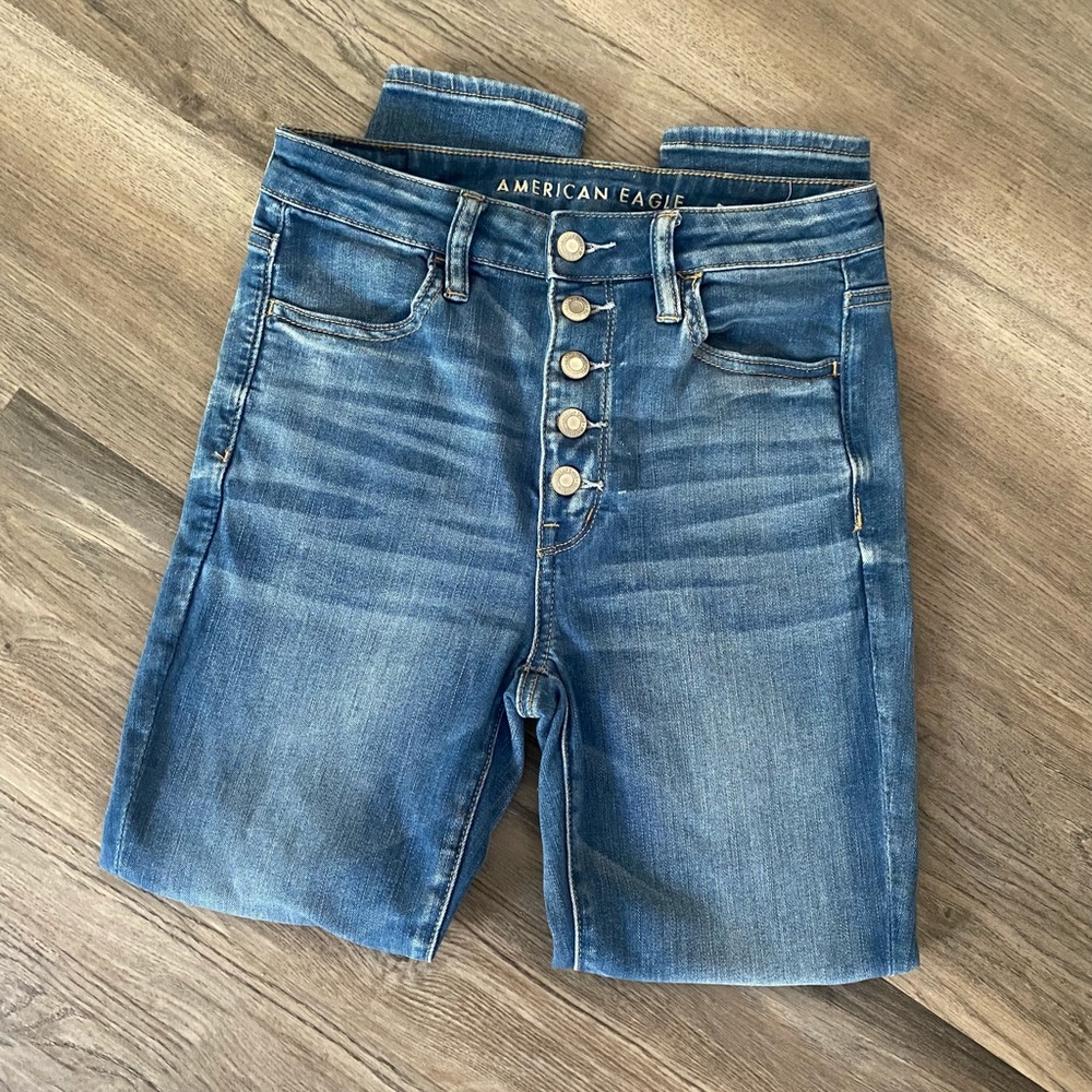 American Eagle Button Fly, Hi Rise Skinny Jeans